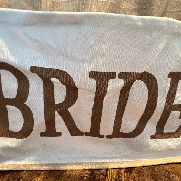Bride | wedding, bridal, bride tote bag. Tan - Image 7