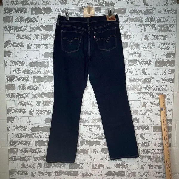 Levis | women dark wash 505 straight denim jeans - Image 8