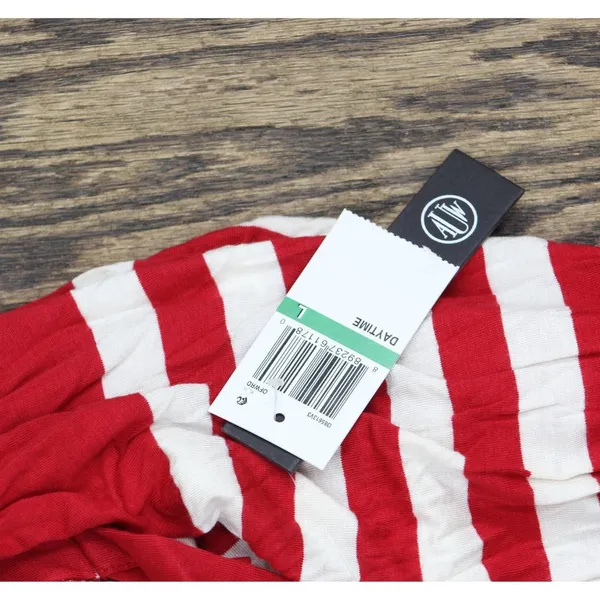 NWT As U Wish Juniors Striped Drawstring T-Shirt Dress Red Stripe L - Image 6