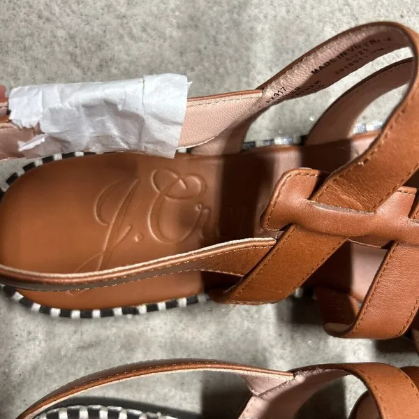 J. Crew Brown Leather Vachetta Interlocking Sandal Shoe Size 9 - Image 2