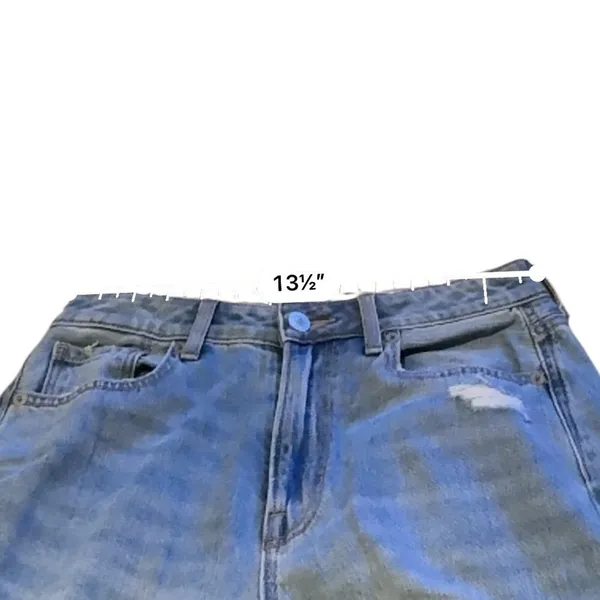 American Eagle Mom Jeans Womens 2 Short Blue‎ Distressed High Rise Ripped Knee - Image 7