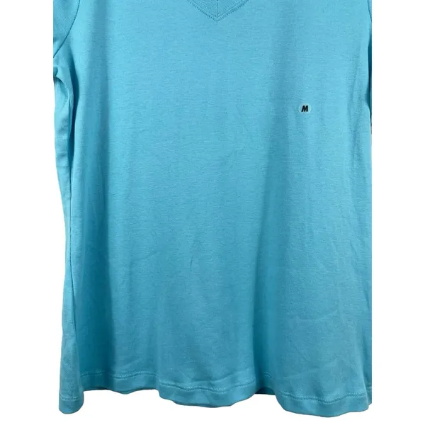 GH Bass Blue Fountain Favorite 100% CottonV-neck Short Sleeve T-shirt Size M NWT - Image 5