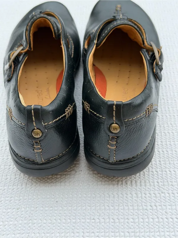 Clarks Unstructured Mary Jane Leather Comfort Shoes Black Women’s 7.5M - Image 5
