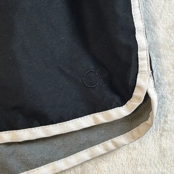 Ocean Pacific OP Black White Trim‎ Athletic Shorts Size Large with Pockets - Image 2