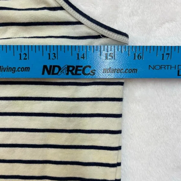 Maurice's Vintage Y2K Striped Extra-Long Cami Tank Top Cream Black - Image 4