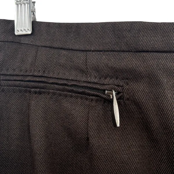 MaxMara Trouser Dress Pants‎ Wool Back Zip Pockets Brown Size US 4 - Image 8
