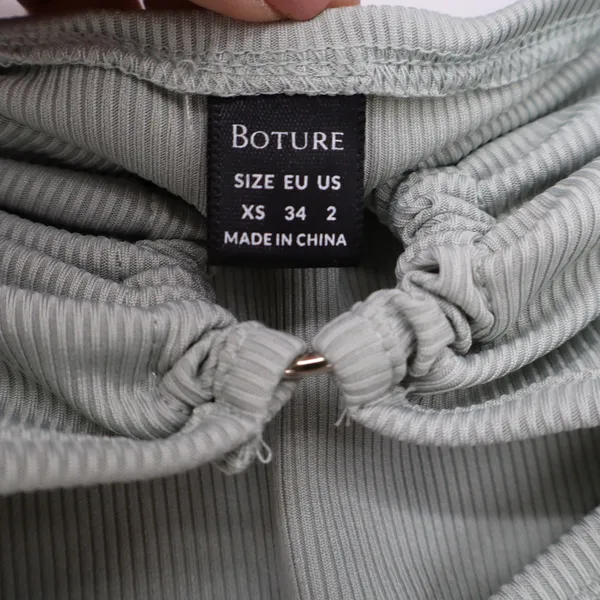 Boture Sage Green Ribbed O-Ring Cutout Tube Top XS - Image 2