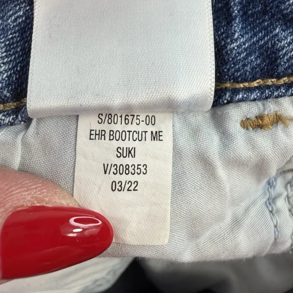 Old Navy 12 Kicker Bootcut Jeans Extra High-Rise Smooth Pockets‎ Stretch Raw Hem - Image 8