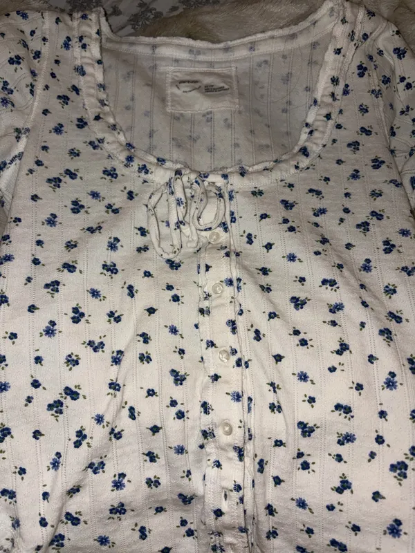 Aerie White Floral Top - Image 5