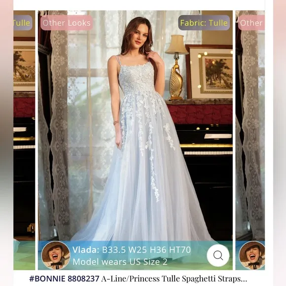 Lavetir blue tulle and lace dress sz.S - Image 2