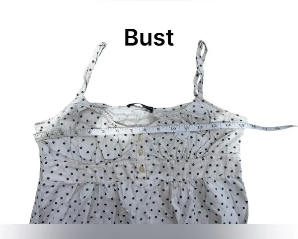 Brandy Melville Mini Sun Dress White With Blue Flowers - Image 3