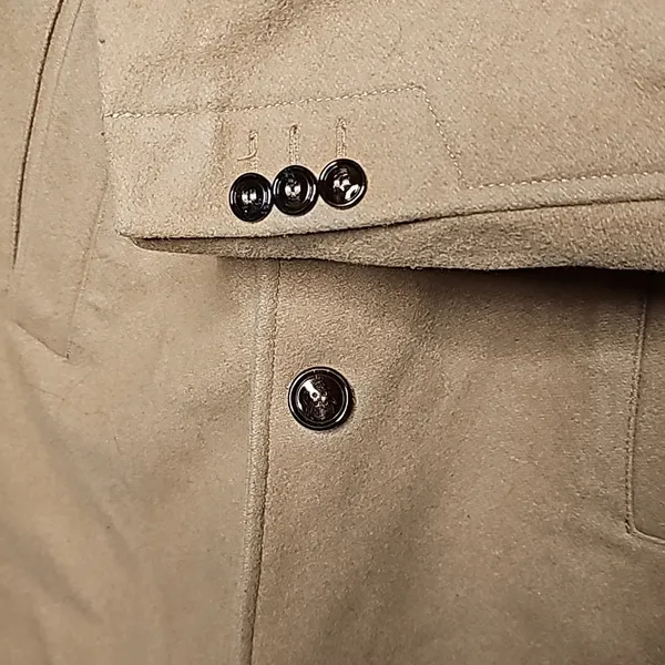 NWOT Zara tan long Tessuti wool made in Italy 2 button collared jacket coat sz S - Image 5