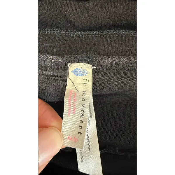 FP Movement Free People Black Paneled Geometric Joggers XS Drawstring Activewear - Image 7
