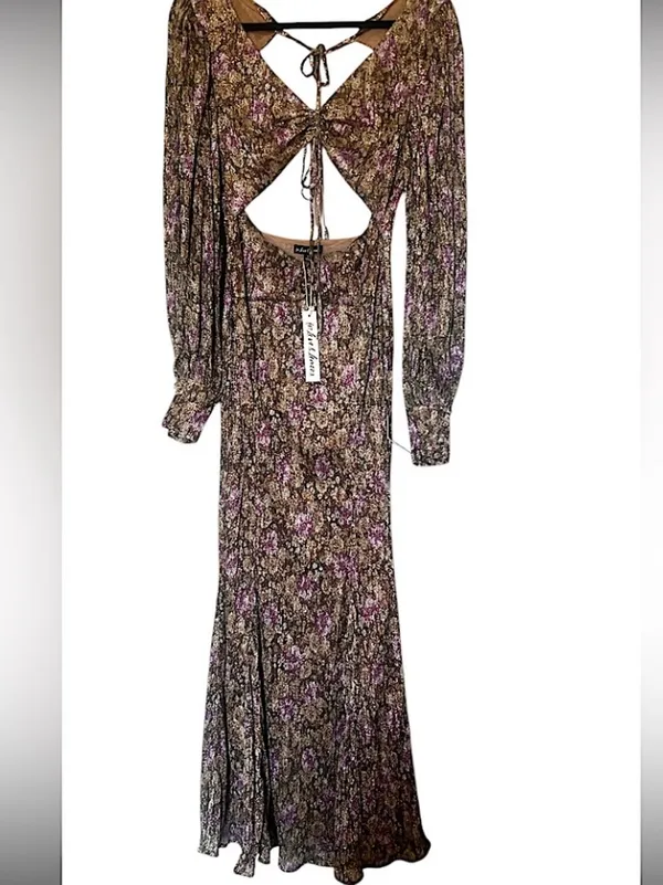 For Love & Lemons Lavender Wynne Floral Cutout Maxi dress NWT - Image 5