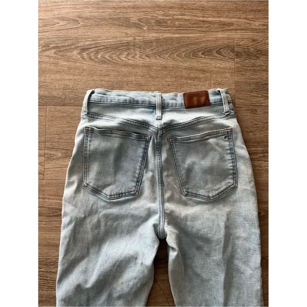 Madewell Womens 29 The Perfect Vintage Straight Jean Light Wash Raw Hem Hi Rise - Image 10