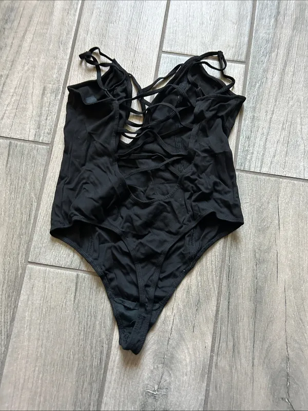 Nasty Gal Black Strappy Bodysuit - Image 3