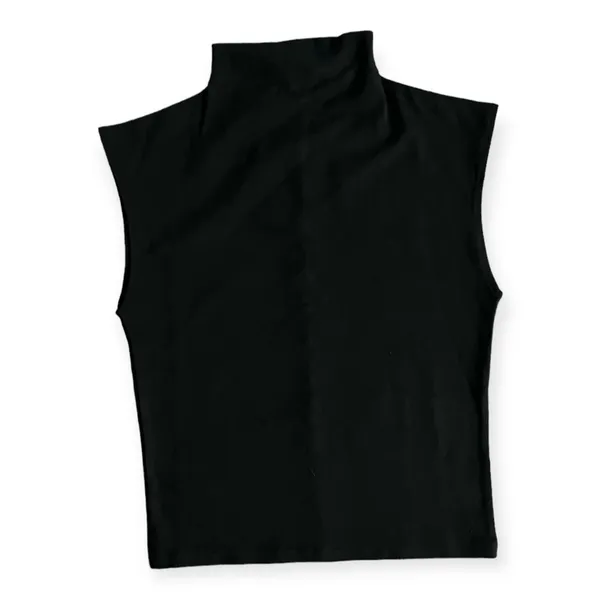 Madewell Womens Black Funnelneck Cropped Muscle Tee - Image 3