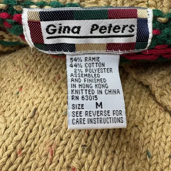 Vintage Gina‎ Peters Women's Novelty Chunky Textured Knit Sweater Christmas M - Image 3