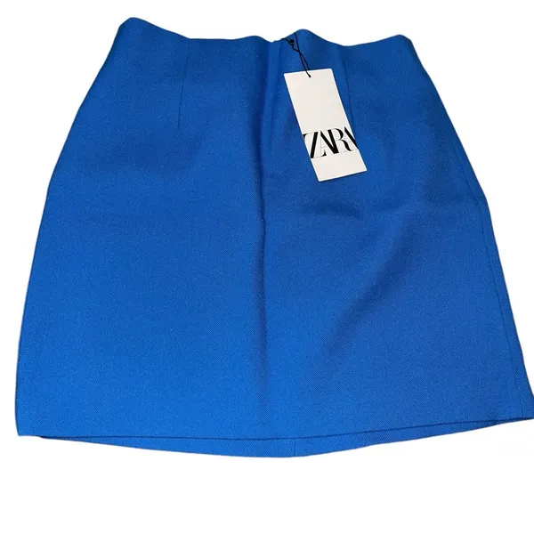 Zara high waisted blue mini skirt size Xs new - Image 5