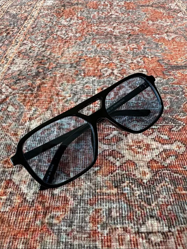 Black Sunglasses with Blue Tinted Lenses - Image 3