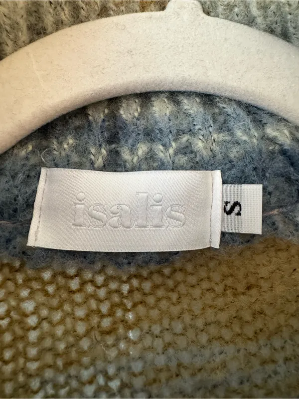 Striped Plush Teddy Zip Sweater - Image 3