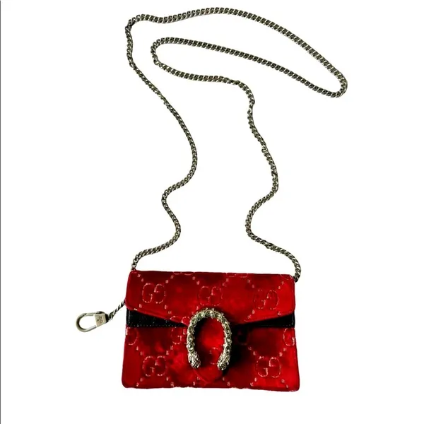 Gucci | Red Mini Bag with Silver Chain - Image 3