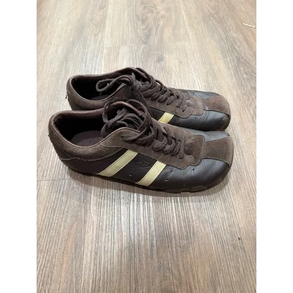 Vintage Diesel‎ Wish Brown Leather Suede Low Top Sneakers US 9.5 y2k - Image 2