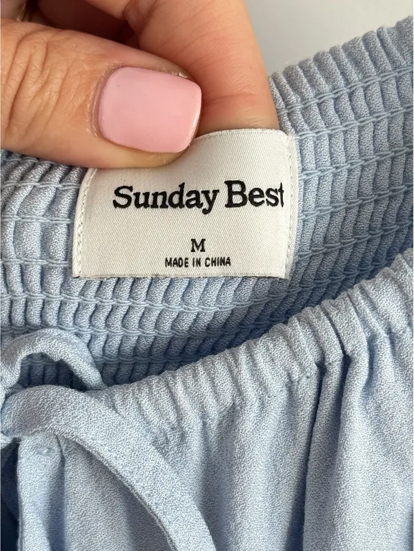 Sunday Best Delilah Dress Sky Blue ECOVERO Mini Dress Size M Aritzia - Image 5