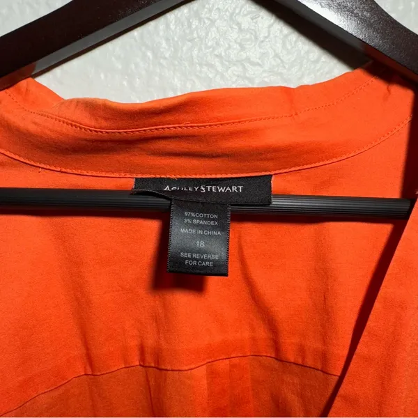 Ashley Stewart • Wrap Midi Dress • Orange • Size 18 • 97% Cotton • Plus size - Image 6