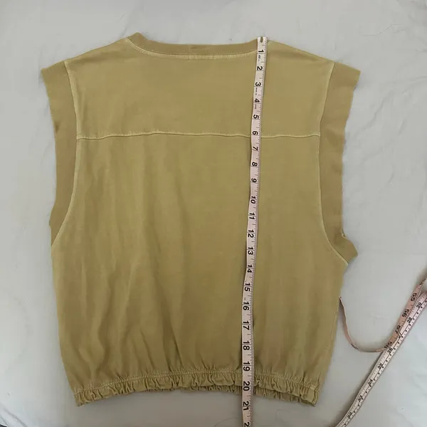 Mother The Swiper‎ Crop Top Bronze Mist Tan Size Small Elastic Band Sleeveless - Image 9