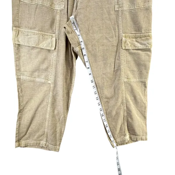 Daily Practice Anthropologie Evergreen Cargo Pants Womens M Tan Cropped Utility - Image 7