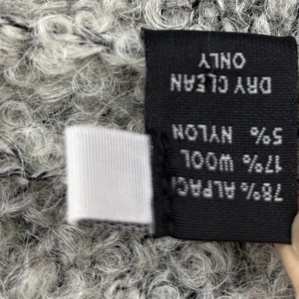 Tey Art Inc Gray‎ Cardigan XL Alpaca Wool Blend Fuzzy Sweater Handmade in Peru - Image 9