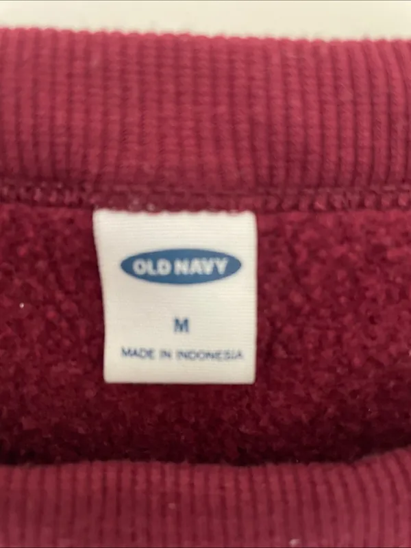 Old Navy Maroon Polka Dot Crewneck Sweatshirt Medium - Image 3