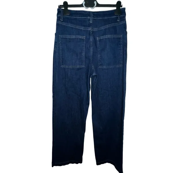 Zara‎ Womens The Marine Straight Wide Leg Jeans Medium Wash Denim Size 6 Boho - Image 3