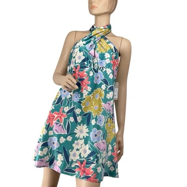 C'isa Floral‎ Twist Front Mini Dress Size M NWT - Image 2