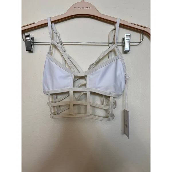 NWT One Teaspoon Sz XS Le Ritz White Cut Out Bodice Bralette Crop Top Festival - Image 2