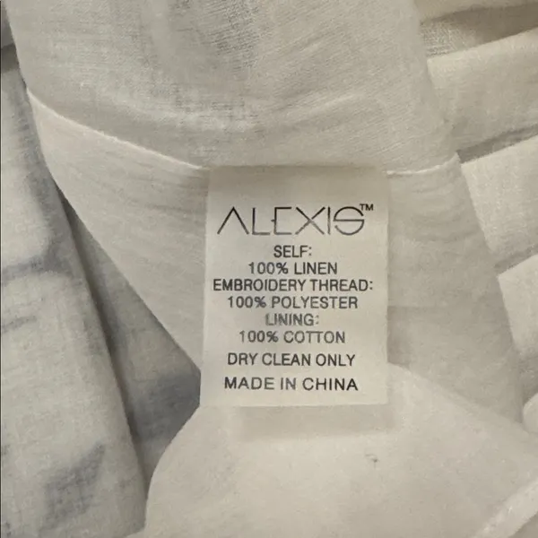 ALEXIS “ASTERIA” WHITE LINEN EMBROIDERED DRESS. Sz: S - Image 10