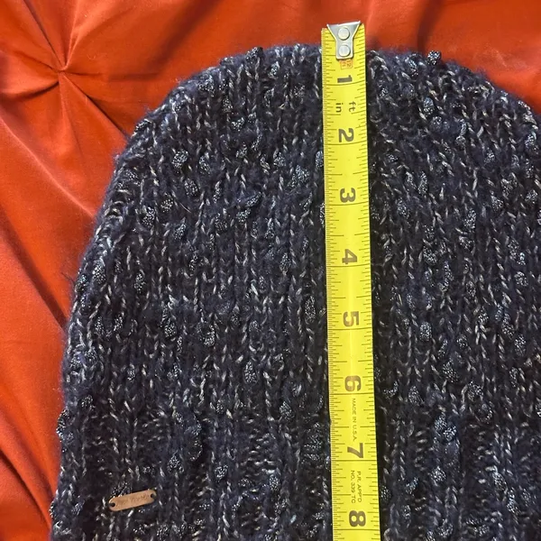 Free people beanie knit black and dark‎ blue - Image 5