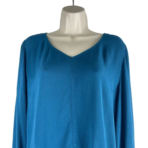 Soft Surroundings Mirabella Moroccan Ruffle Dress Lagenlook Teal Size M - Image 5