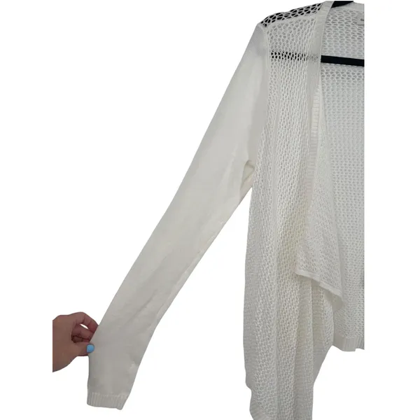 Abercrombie & Fitch Womens Crochet Open Knit Drape Front Cardigan Sweater Sz M/L - Image 9