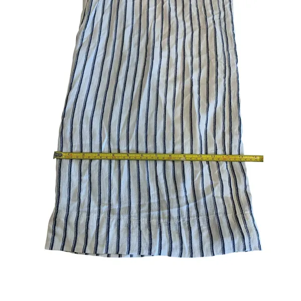 American Eagle Striped Wide Leg Culotte Pant L White Blue‎ Tie Waist Coastal - Image 6