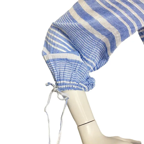LOVERS + FRIENDS Womens XS Blue‎ White Striped Off Shoulder Nautical Mini Dress - Image 8
