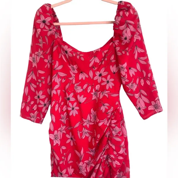Camilla Coelho Revolve Lidia Dress‎ Pink Red Flora S - Image 6