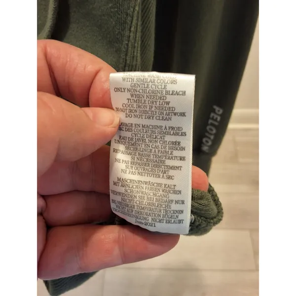 Peloton Official (2021) Fleece Full Zip Hoodie Green w/ Logo Size S - Image 6