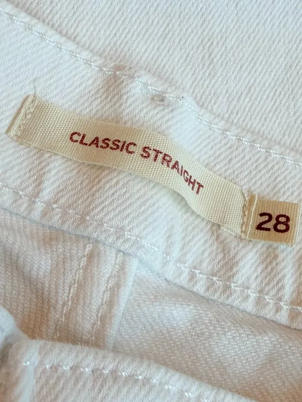 Levi's White Denim Jeans Classic Straight Casual Everyday Pants Size 28 Women's - Image 12