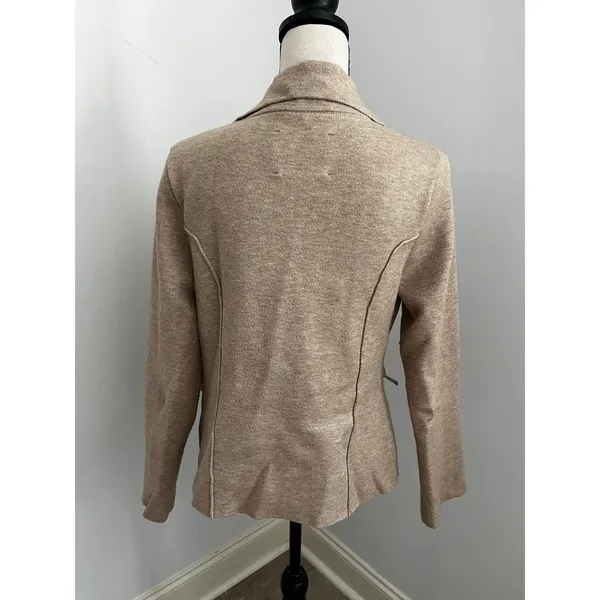 Anthropologie Tan Blazer Jacket Medium Gorpcore Academia Office Chic Minimalist - Image 4