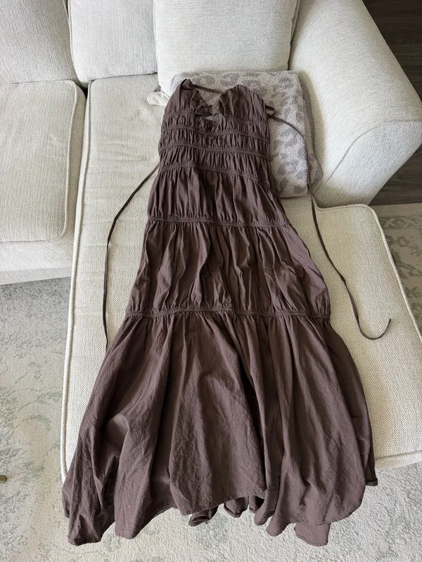 SNDYS Revolve Maxi Dress Brown - Image 3