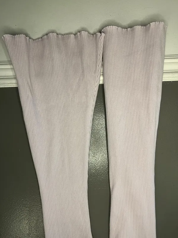 Aerie Pants Womens Small Purple Ribbed Knit Flare Leg Stretch Lounge Sweatpants - Image 8