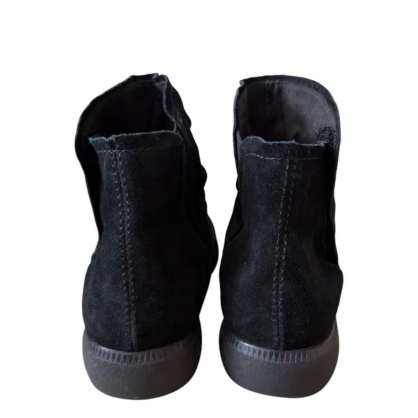 Munro Black Suede Slouchy Ankle Boots Size 6 WW Extra Wide Booties NEW - Image 4