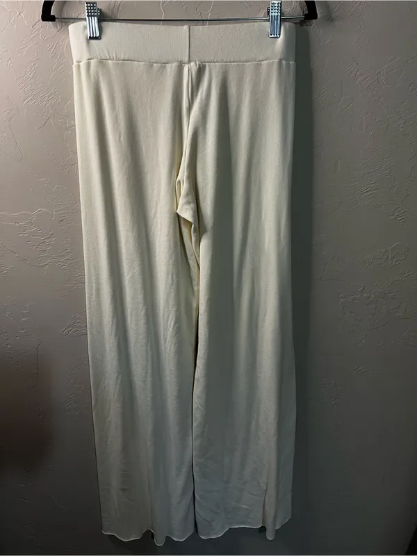 PJ Harlow Alyssa Cream Supima Cotton Modal Micro Ribbed Pajama Cozy Lounge Set - Image 12